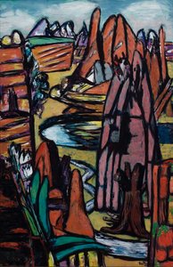 Boulder - Klippigt landskap av Max Beckmann
