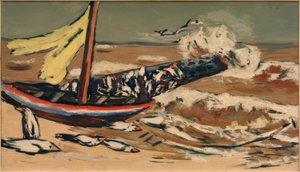 Brunt hav med måsar av Max Beckmann