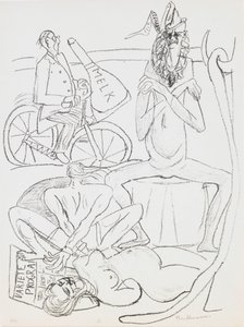 Cirkus, tallrik 12 från portfolion "Dag och dröm" av Max Beckmann