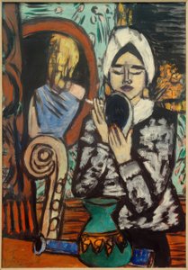 Dam med spegel av Max Beckmann