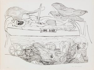 Dream of War, tallrik 10 från portföljen "Day and Dream" av Max Beckmann