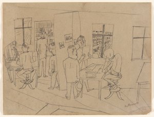 Redaktionsrum av Max Beckmann