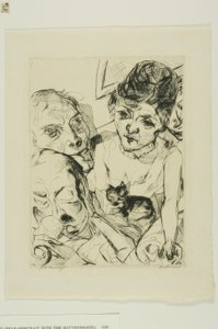 Kväll, tallrik tio från ansikten av Max Beckmann