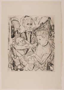 Family Scene (Beckmann Family), tallrik 2 från portföljen "Faces" av Max Beckmann
