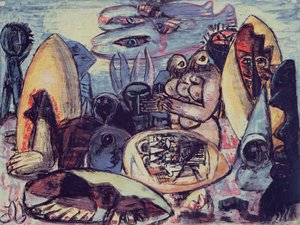 Fantastiskt landskap av Max Beckmann