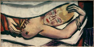 Kvinna i sängen av Max Beckmann