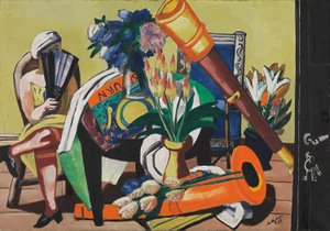 Stort stilleben med teleskop av Max Beckmann