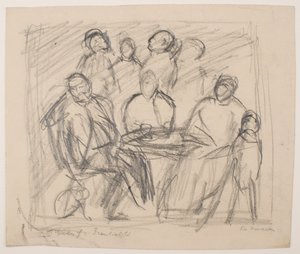 III [Tredje] Skiss för familjeporträtt av Max Beckmann