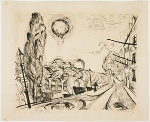 Landscape with Balloon (ランドスケープ ウィズ バルーン)swedish av Max Beckmann