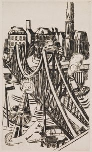 Stora bron ("Eiserner Steg" i Frankfurt am Main) av Max Beckmann