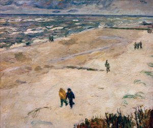 Människor efter jobbet vid havet (På stranden i Wangerooge) av Max Beckmann