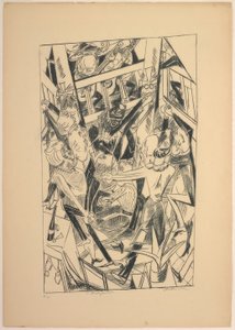 Malepartus, tallrik åtta från Die Hölle av Max Beckmann