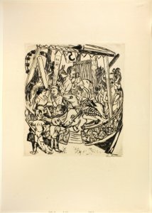 Merry-Go-Round, tallrik sju från Jahrmarkt av Max Beckmann