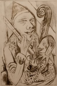 Pjerrot med mask av Max Beckmann