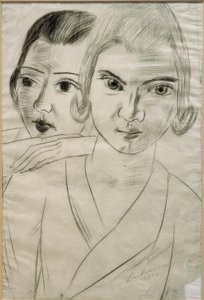 Pizchen och Quappi - dubbelporträtt av Marie-Louise von Motesiczky och Mathilde von Kaulbach av Max Beckmann