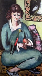 Quappie med en papegoja av Max Beckmann