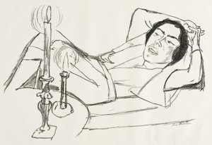 Liggande kvinna (Porträtt av Johanna Loeb) av Max Beckmann