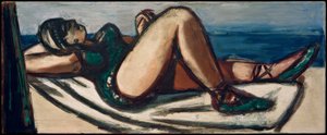 Sova på stranden av Max Beckmann