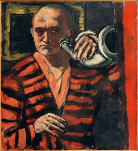 Självporträtt med horn av Max Beckmann