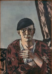 Självporträtt med svart keps av Max Beckmann