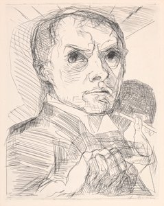 Självporträtt med griffel av Max Beckmann