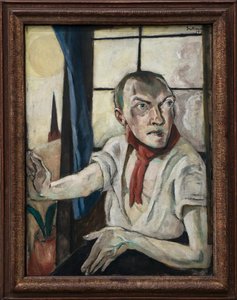 Självporträtt med röd halsduk av Max Beckmann