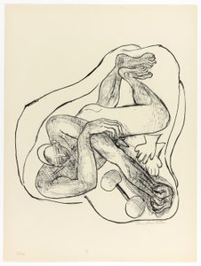 Sleeping Athlete, tallrik tre från Day and Dream av Max Beckmann