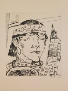 Snake Lady, tallrik 10 från portföljen "Annual Fair" av Max Beckmann