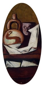 Stilleben med mexikansk figur av Max Beckmann