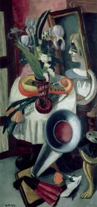 Stilleben med grammofon och iris av Max Beckmann
