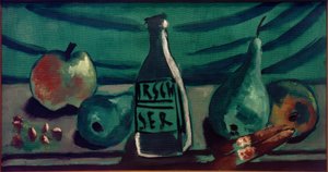 Stilleben med äpple och päron av Max Beckmann