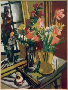 Stilleben med en spegel av Max Beckmann
