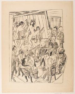 Striptease, tallrik 4 från serien "Trip to Berlin 1922" av Max Beckmann