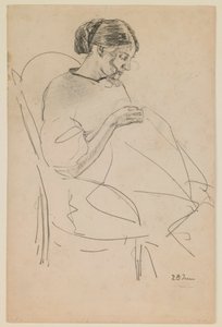 Studie av en kvinna som syr av Max Beckmann