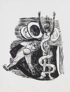 The Fall of Man, tallrik 14 från portföljen "Day and Dream" av Max Beckmann