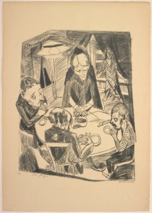 Hungern, tallrik fem från Die Hölle av Max Beckmann