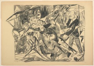 Martyrskapet, tallrik fyra från Die Hölle av Max Beckmann
