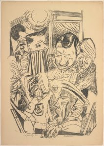 Fosterlandssången, tallrik nio från Die Hölle av Max Beckmann