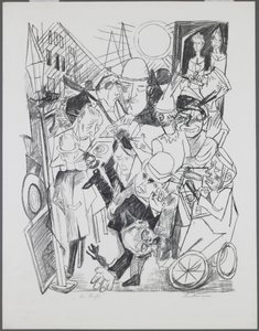 The Street, skylt 3 från portföljen "Hell" av Max Beckmann