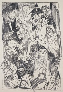 Ideologerna, av Max Beckmann (1884-1950), gravyr. Tyskland, 1900-talet. av Max Beckmann
