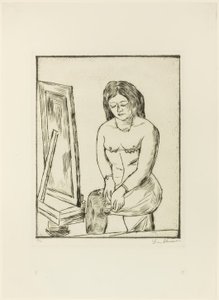 Toilette (före spegeln) av Max Beckmann