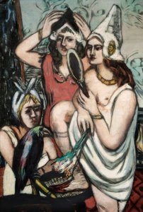 Före kostymfesten (tre kvinnor) av Max Beckmann