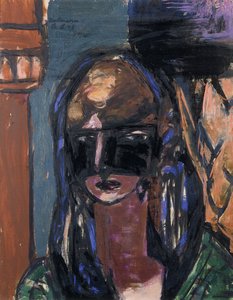 kvinna med mask; kvinna med mask av Max Beckmann