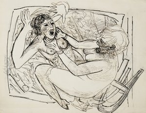 Kvinnor som slåss; kvinnor slåss av Max Beckmann