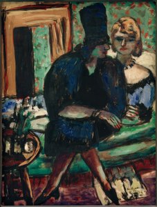 Två kvinnor i soffan av Max Beckmann