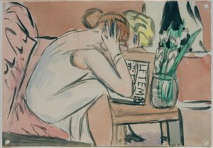 Två flickor som läser av Max Beckmann