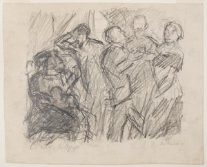 på recto: I [Första] Sketch for Society Party av Max Beckmann