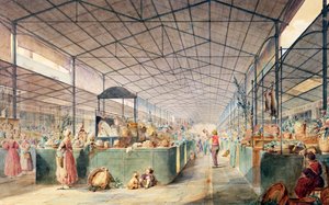 Interiör av Les Halles, 1835