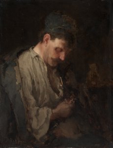 Porträtt av en man, tidigt 1890-tal (olja på pannå)