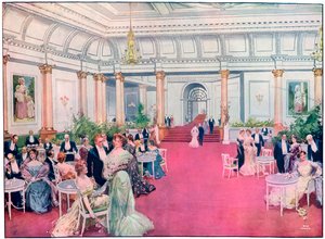 Foajén på Savoy Restaurant, London, 1905.